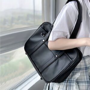 Japanese Student Shoulder Bag | Minimal Unisex Tote